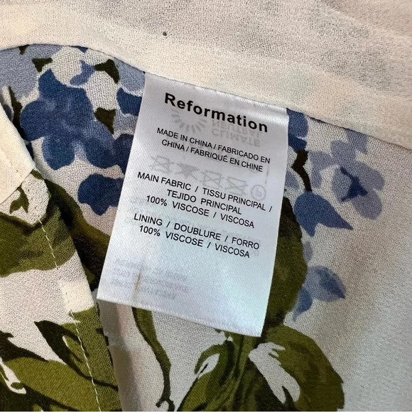 Reformation Constance Blouse Riviera Garden Floral 0 NWT Contemporary Feminine - Picture 5 of 8